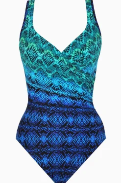 Ocean Ombre Het Is Een Wikkelbadpak Uit Een Stuk