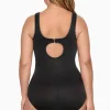 Plus Size Colorblock Touche Badpak Uit Een Stuk