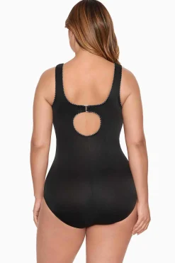 Plus Size Colorblock Touche Badpak Uit Een Stuk