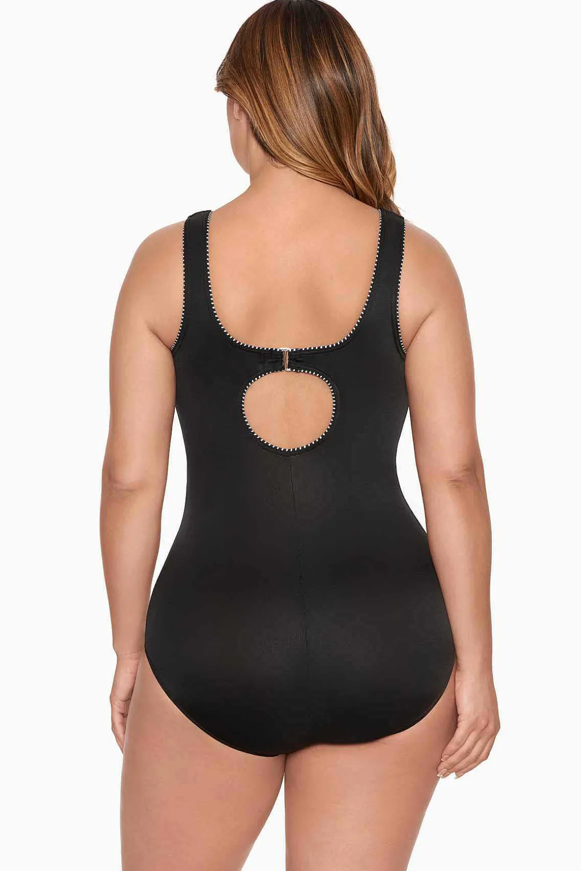 Plus Size Colorblock Touche Badpak Uit Een Stuk