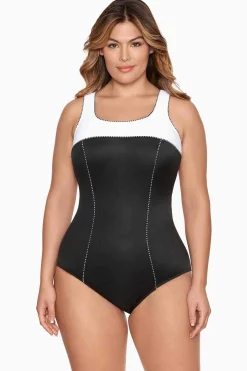 Plus Size Colorblock Touche Badpak Uit Een Stuk